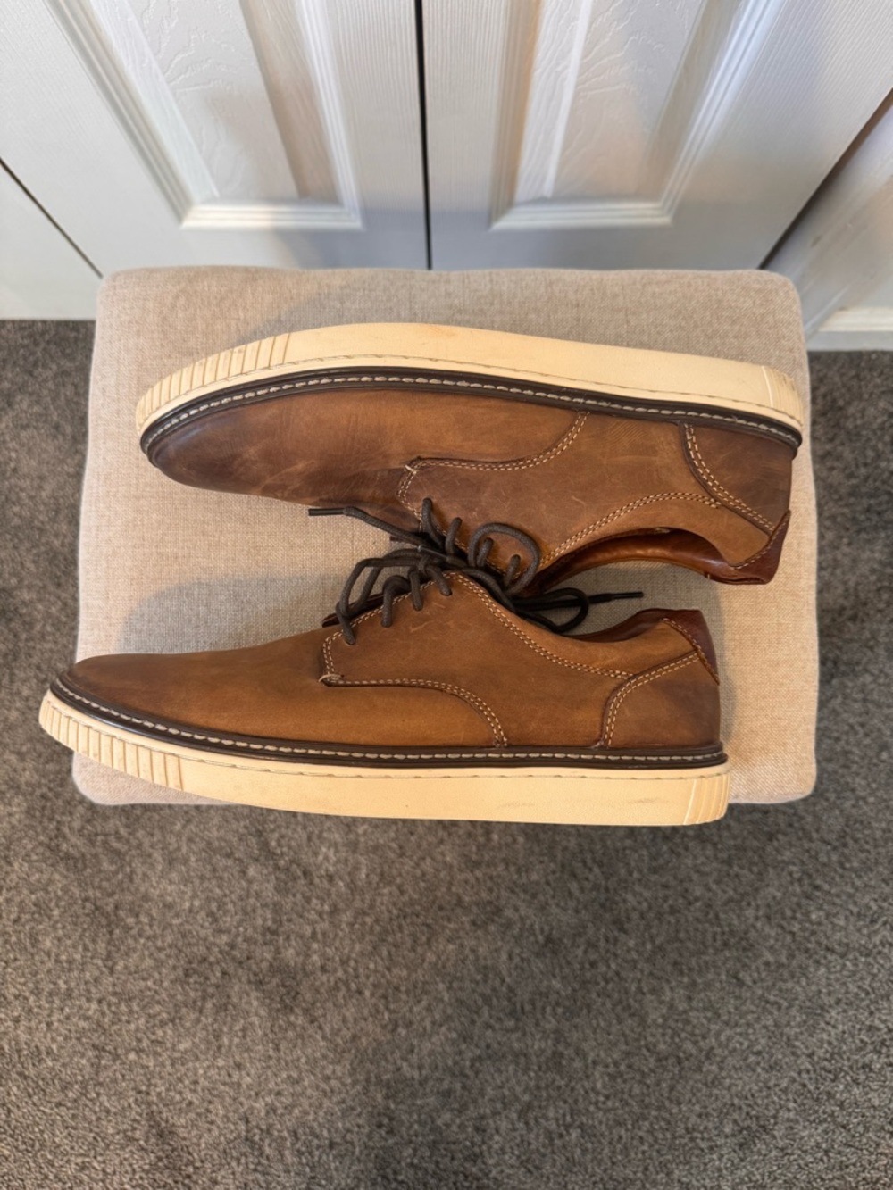 Men's Johnson & Murphy Leather Casual Brown Lace-Up Shoes Size 8.5 - Picture 8 of 10